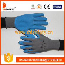 Grey Nylon with Blue Latex Coated Glove
